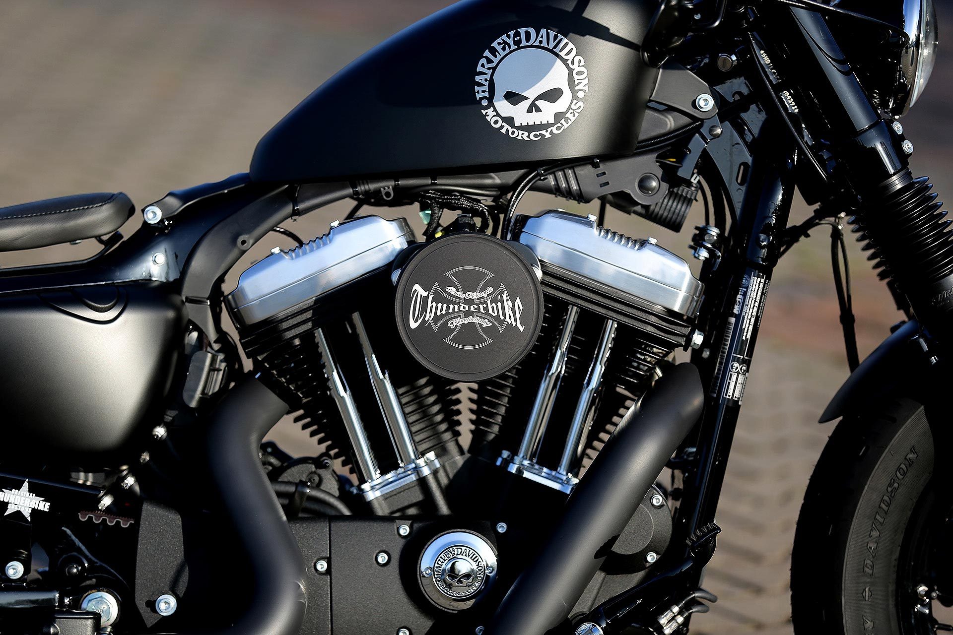 Thunderbike Black Skull H D Forty Eight Xl1200x Sportster Umbau