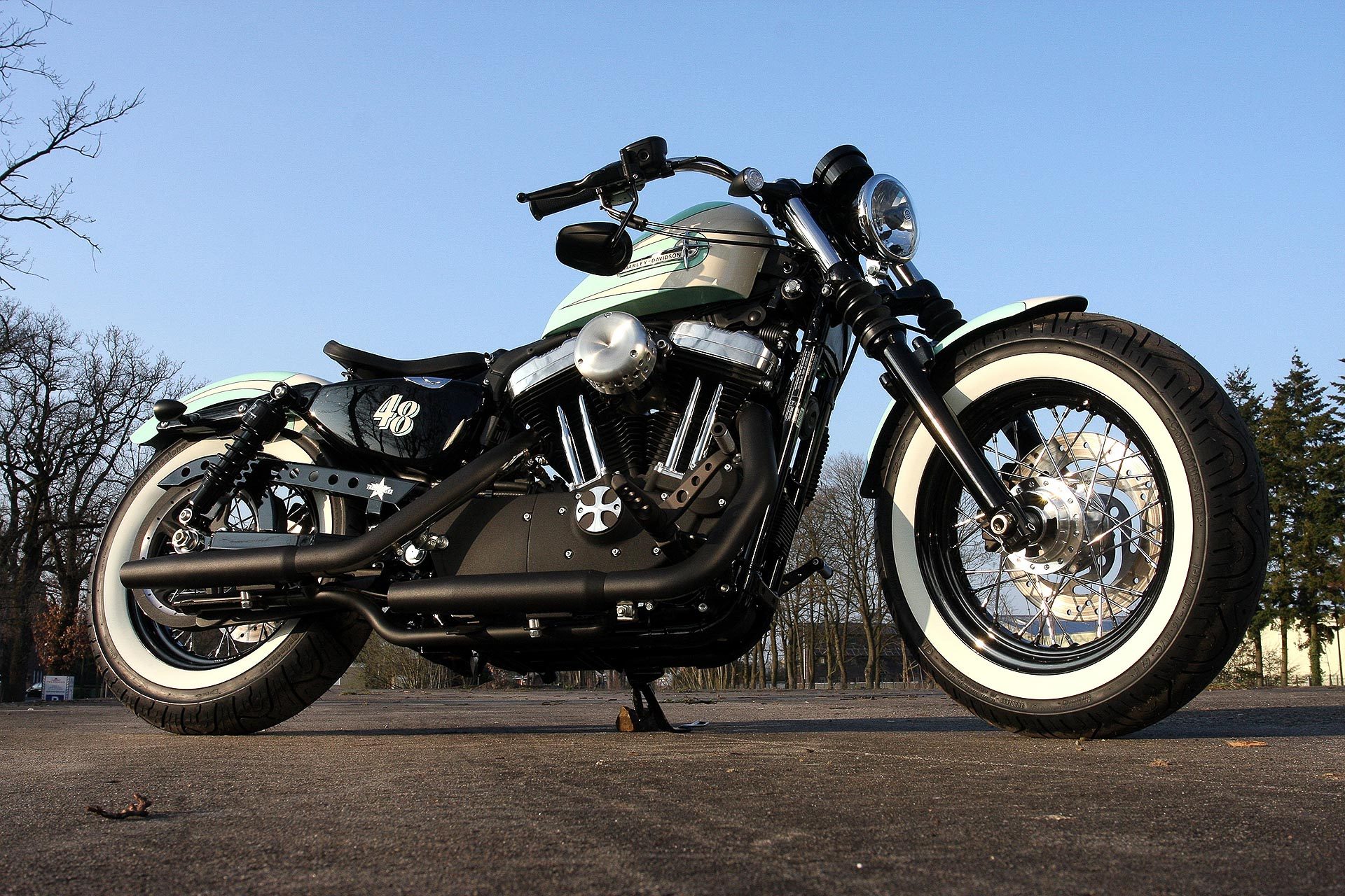 95 Bobber School Griffe Griffset  Custom Old Style für Harley Davidson Chopper